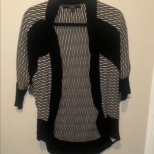 Guess Black & White Striped Open Cardigan